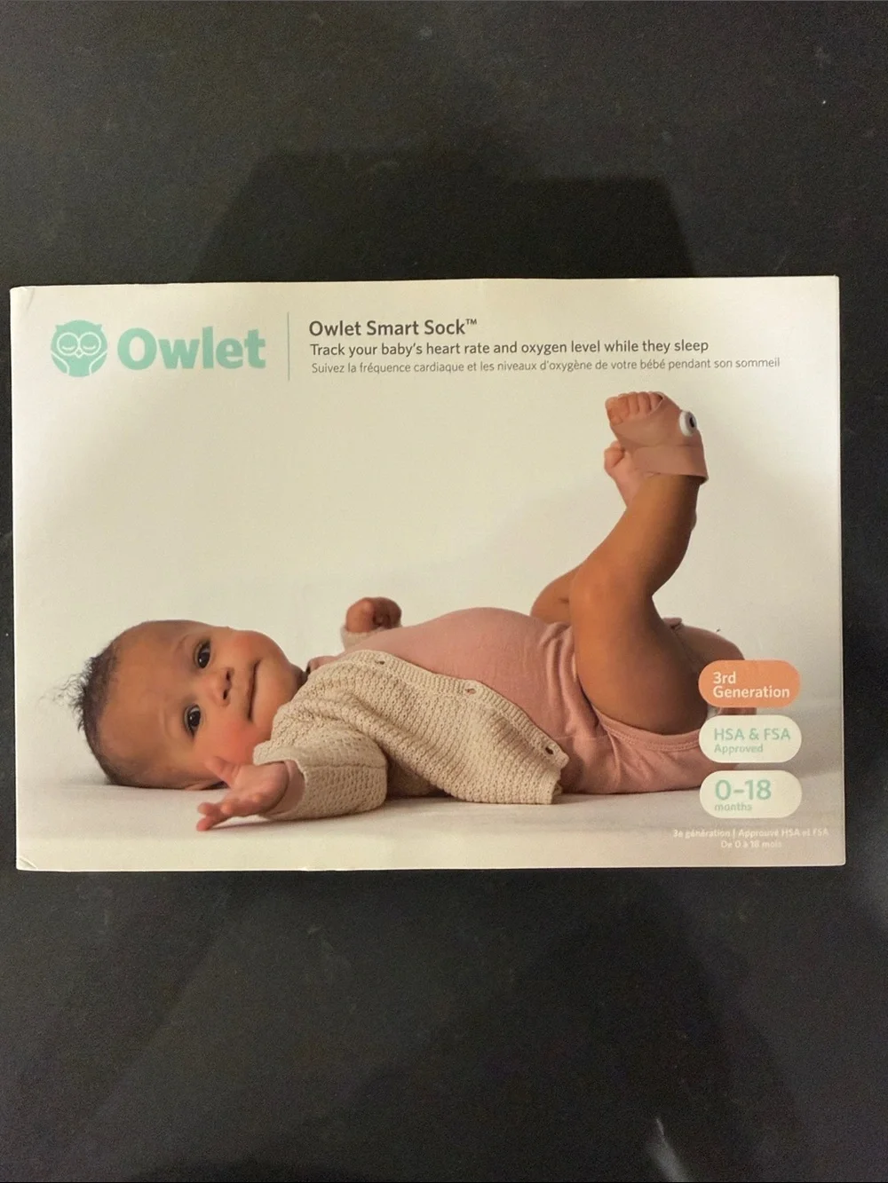 Owlet Smart Sock 3 Baby Monitor - Complete Set with Base & 4 Socks